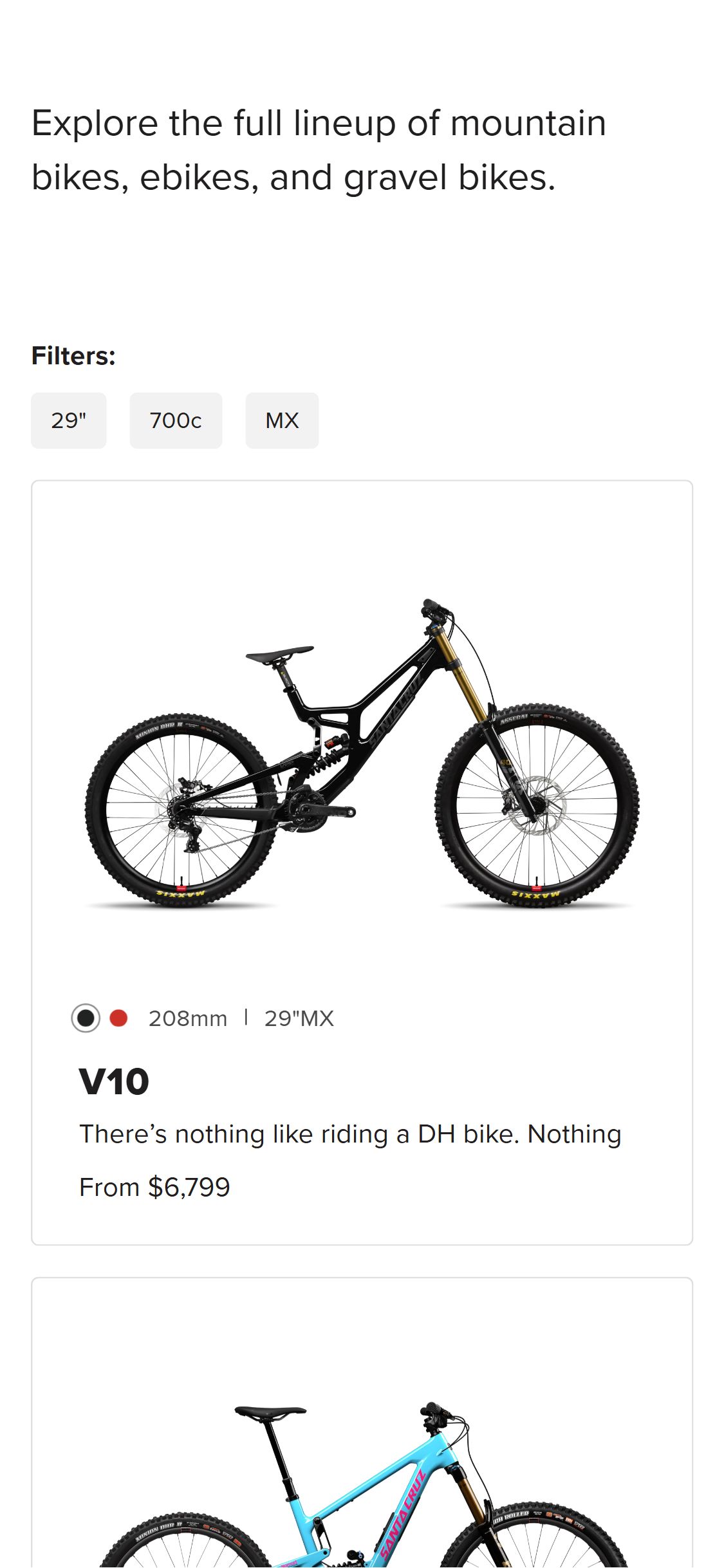 Santa Cruz Bicycles — Collection with build badges