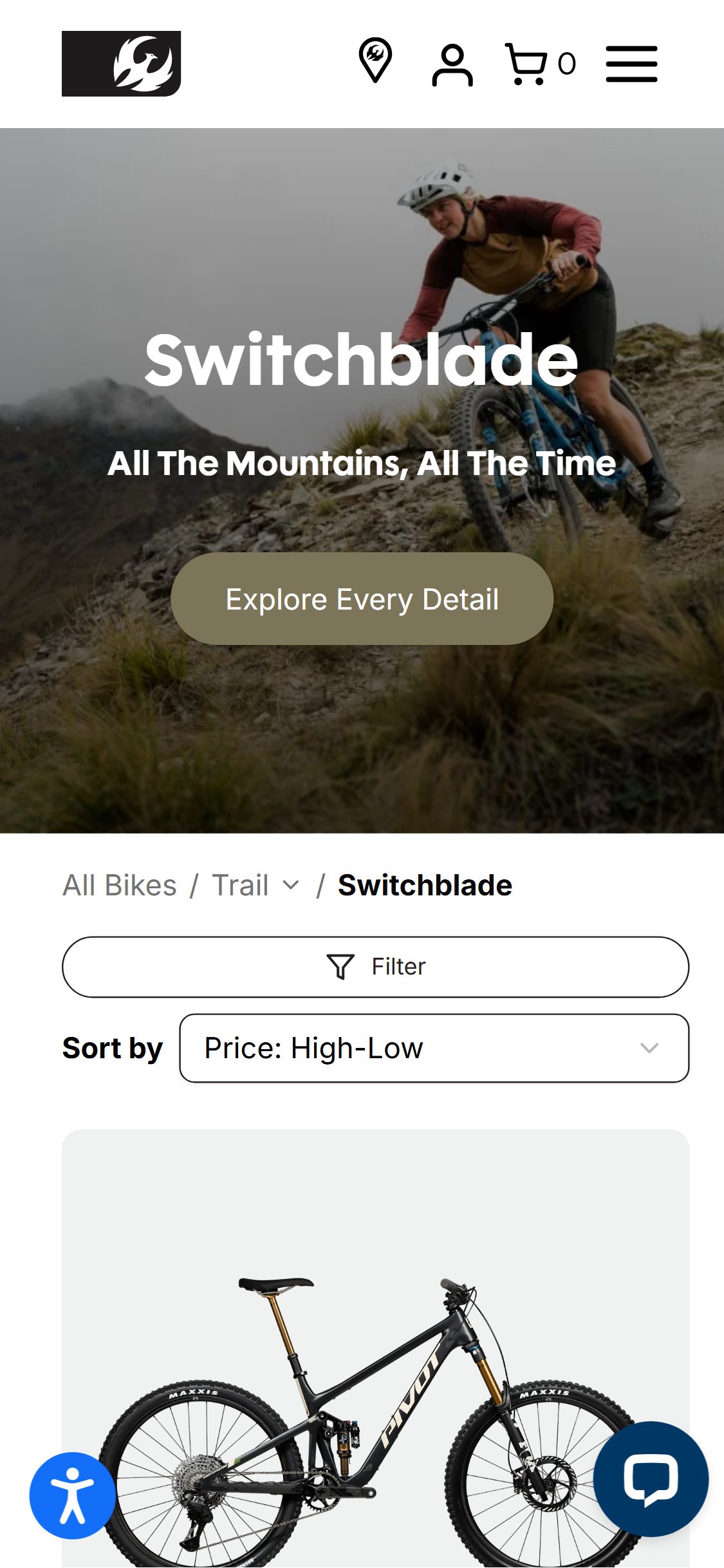 Pivot Cycles — Collection tile with no price or ATC button
