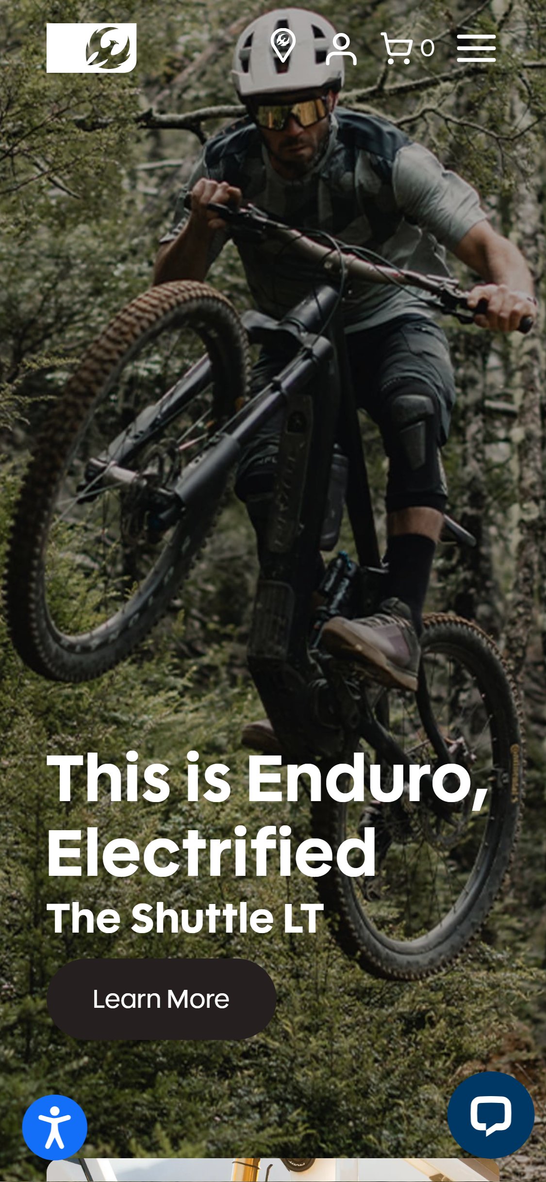 Pivot Cycles — Mobile header (no search icon)